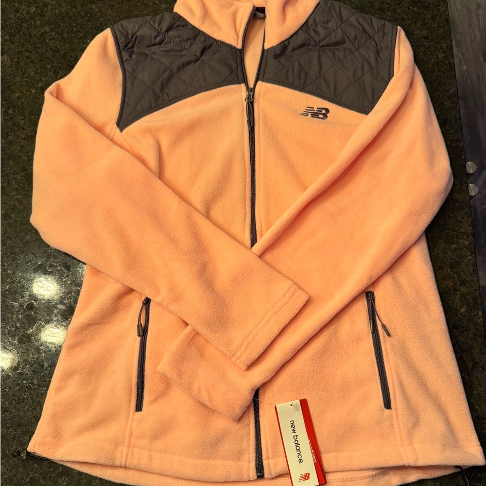 New Balance Women's Soft Pink and Charcoal Jacket